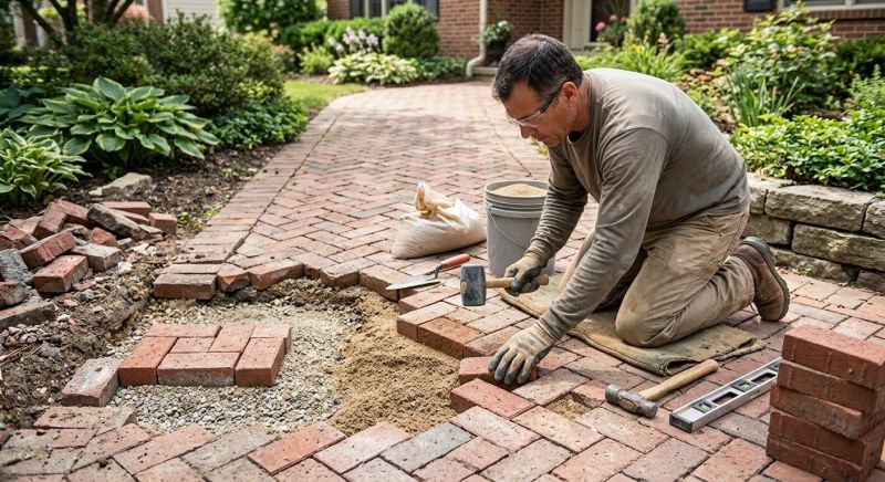 Brick Pathway Repair in Broward County, FL