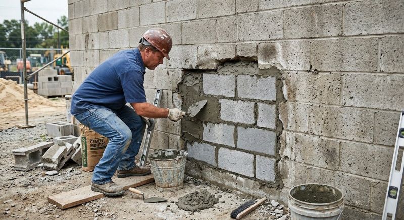 Cinder Block Wall Repair in Hialeah, FL