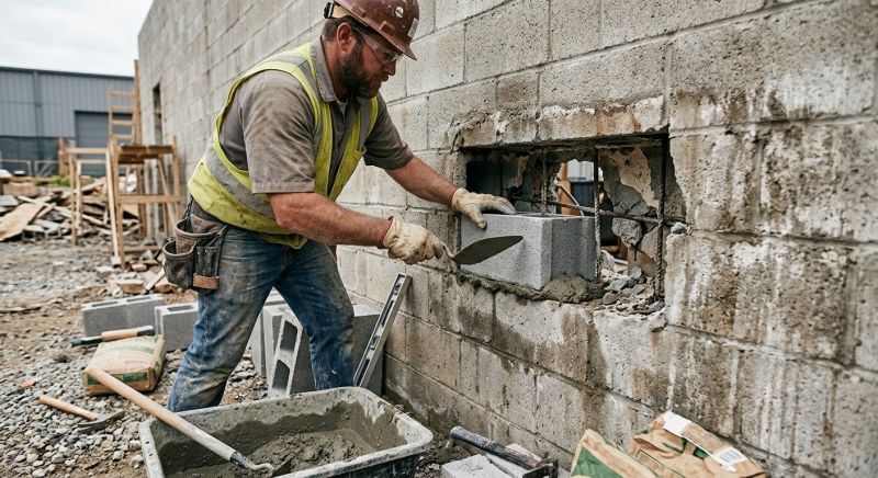 Cinder Block Wall Repair in North Miami Beach, FL